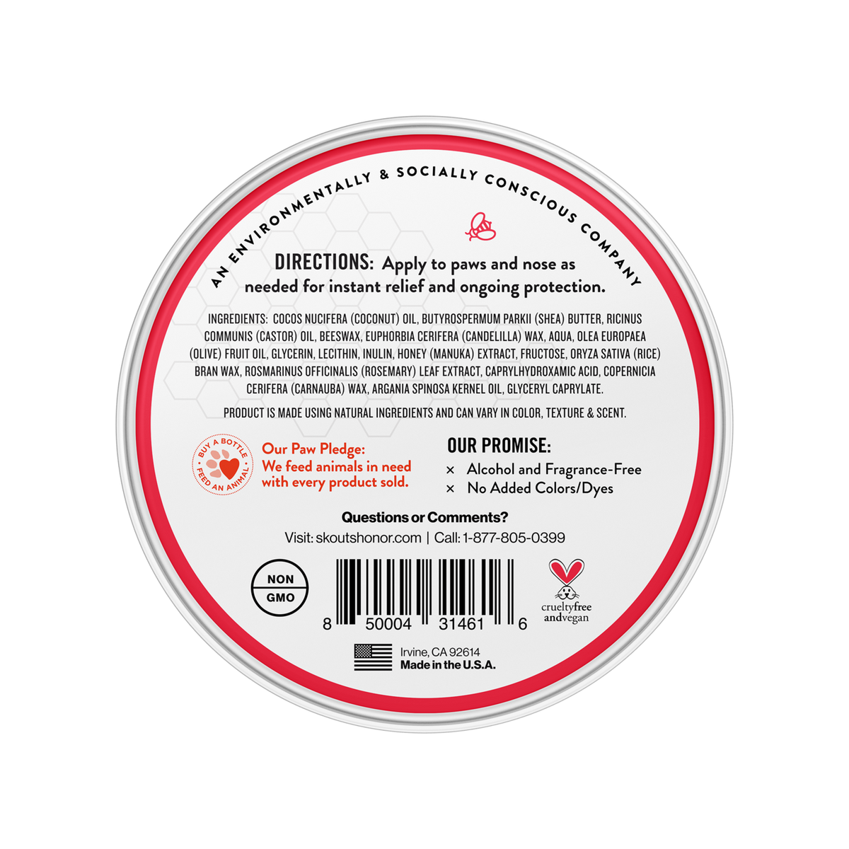 Skout&#39;s Honor - Prebiotic Pet Balm with Manuka Honey (Fragrance Free)