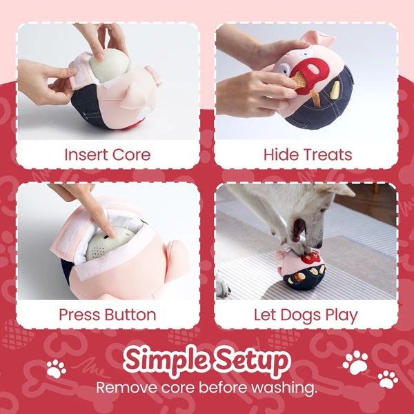 Nocciola - Bouncing Pig Interactive Treat-Hiding Dog Toy