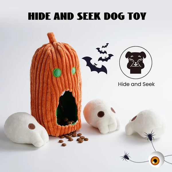 Nocciola - Halloween Pumpkin & Skulls Puzzle Dog Toy