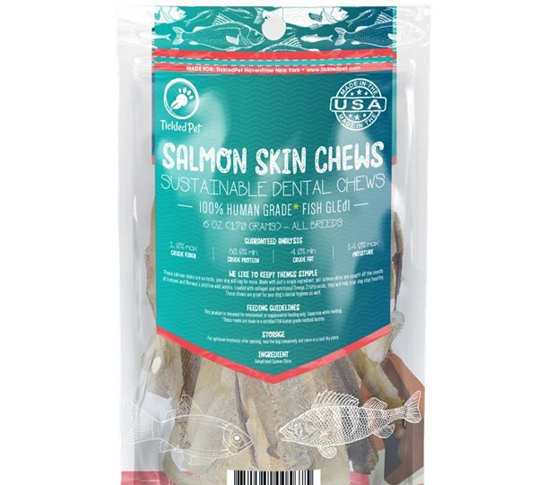 Tickled Pet - Salmon Skin Treat Chews, 6 oz