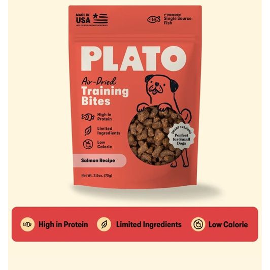 Plato Pet Treats - Air-Dried Salmon Small Bites/Training Bites