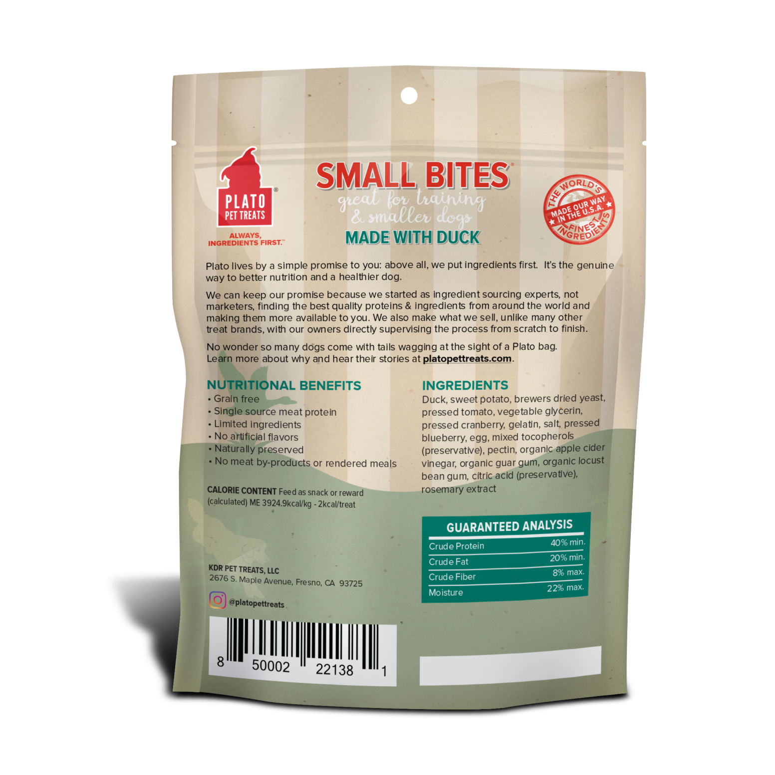 Plato Pet Treats - Duck Small Bites