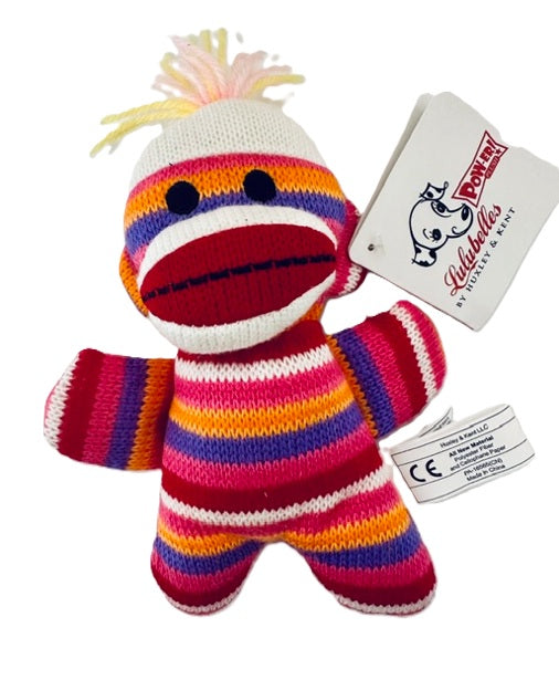 Lulubelles - Kitty Baby Sock Monkey - Mini Dog Toy