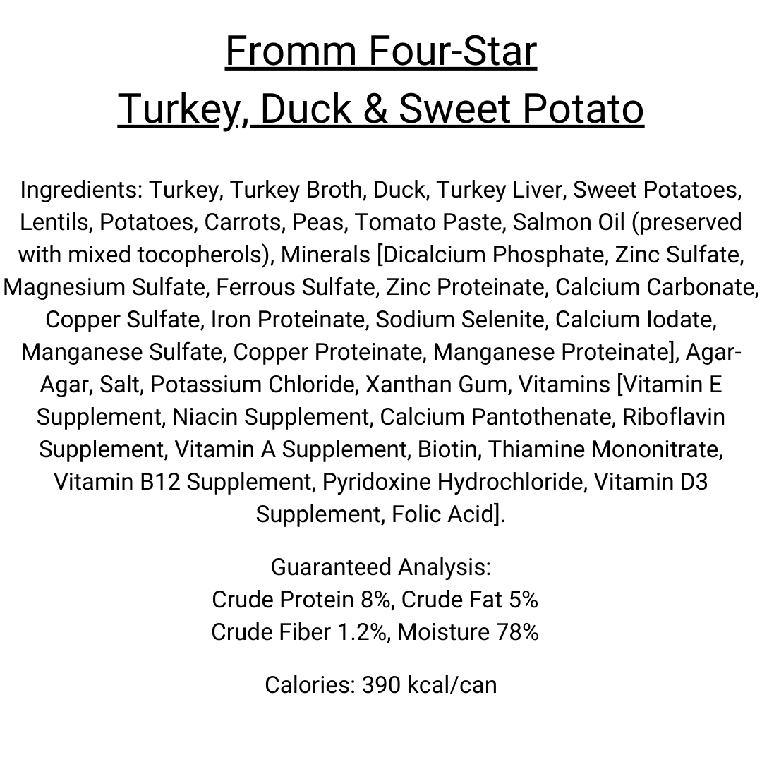 Fromm Dog Food - Grain Free Turkey, Duck &amp; Sweet Potato Pate