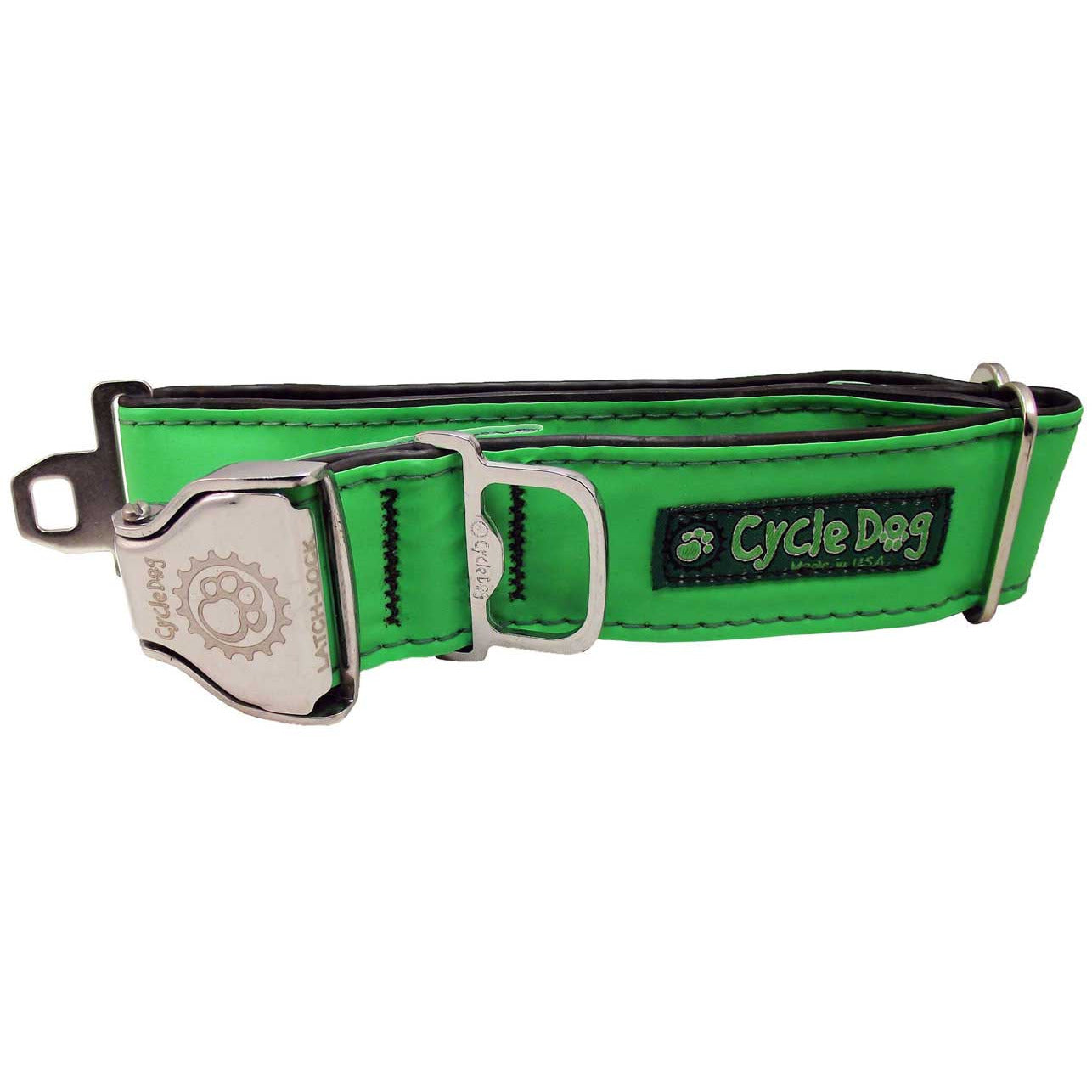 Cycle Dog Fatty Width Reflective Collar - Green