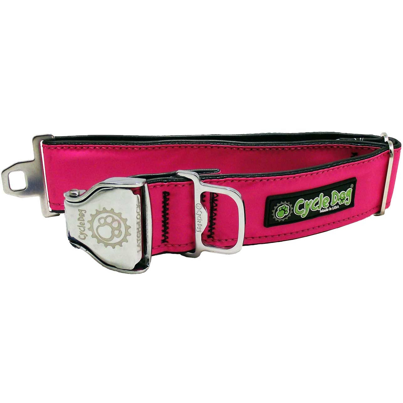 Cycle Dog Fatty Width Reflective Collar - Hot Pink