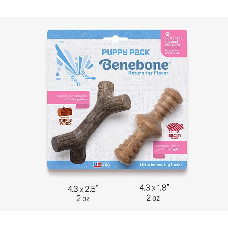 Benebone Puppy 2-Pack - Zaggler and Maplestick