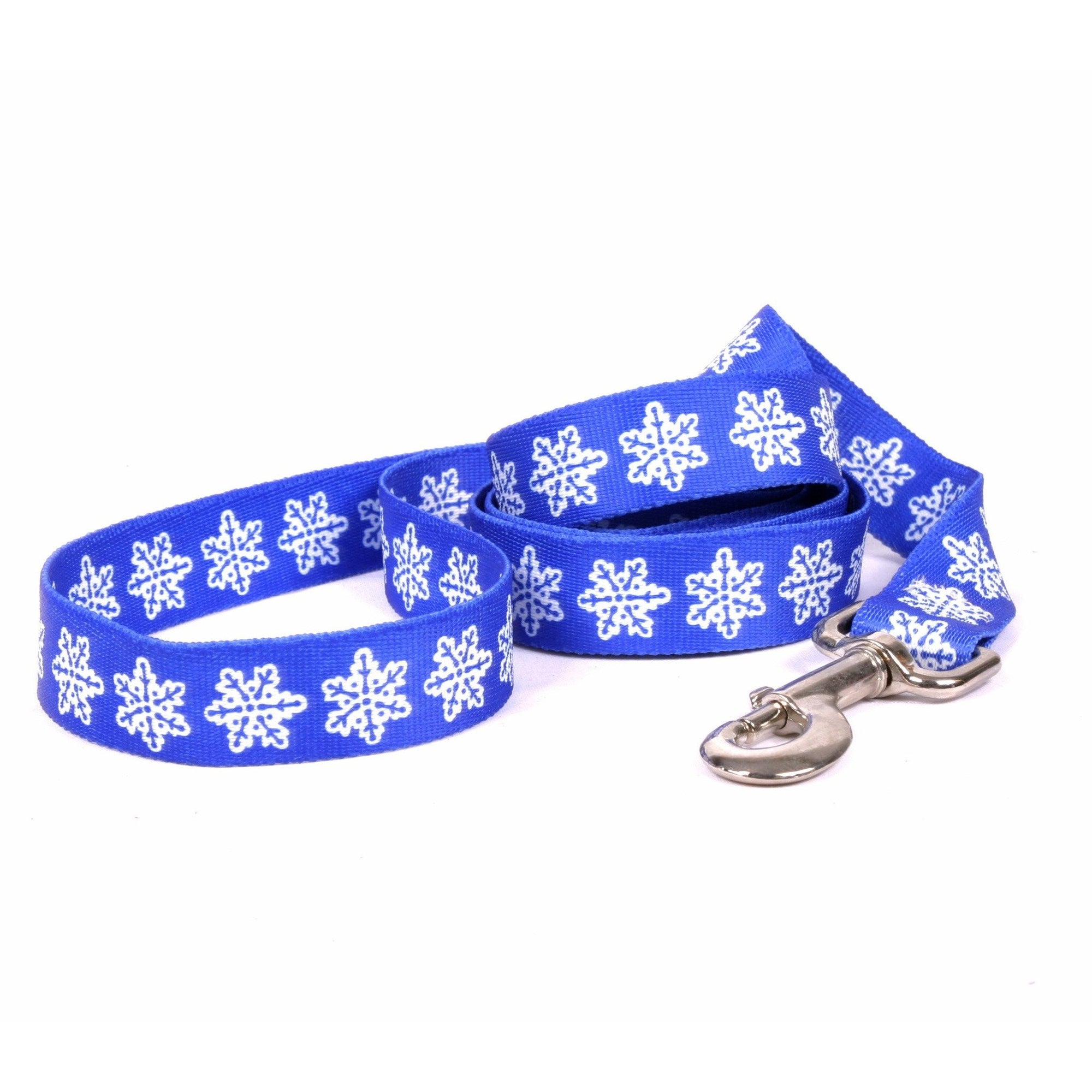 Yellow Dog Design - EZ-Grip Holiday Blue Snowflakes Leash