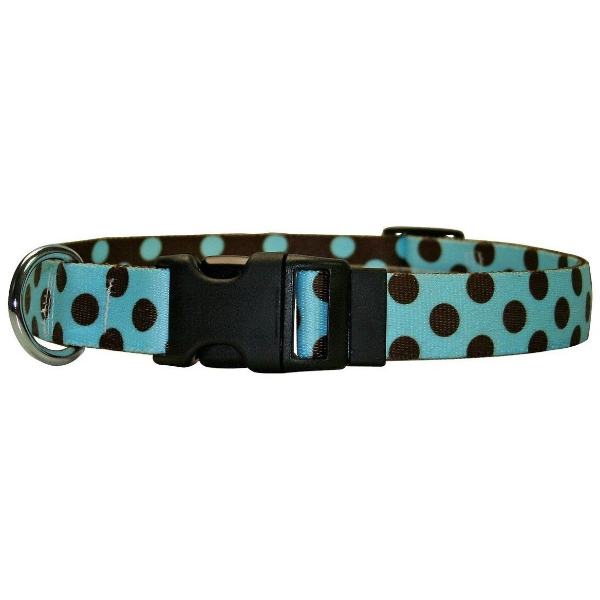 Yellow Dog Design - Blue & Brown Polka Dot, Cat Collar
