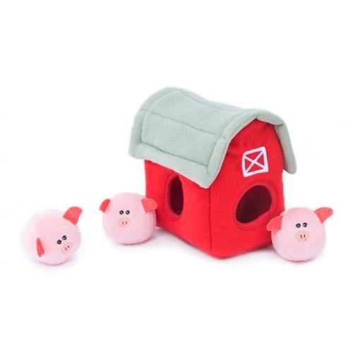 ZippyPaws - Barn with Bubble Pigs Burrow