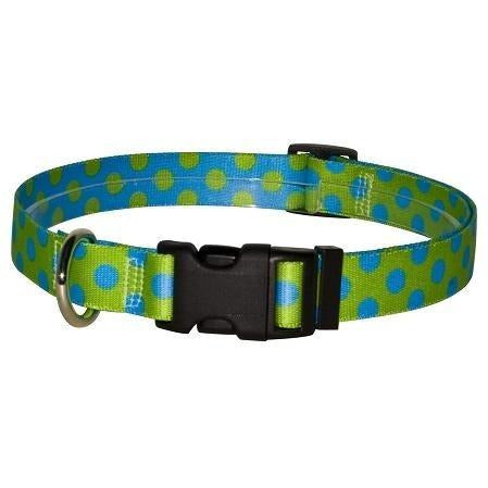Yellow Dog Design - Green & Blue Polka Dot Collar