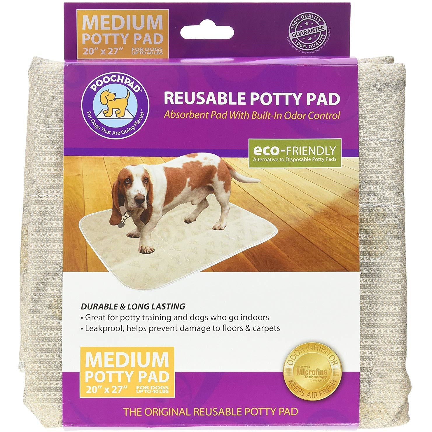 Poochpad Reusable Absorbent Potty Pad 20x27 2/Pkg-Medium White