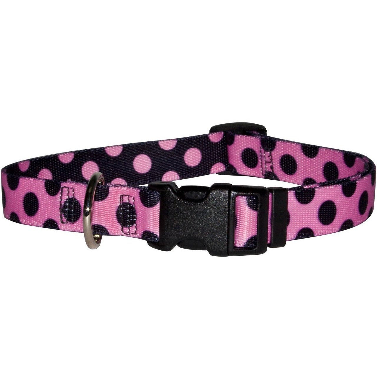 Yellow Dog Design - Pink & Black Polka Dot Cat Collar