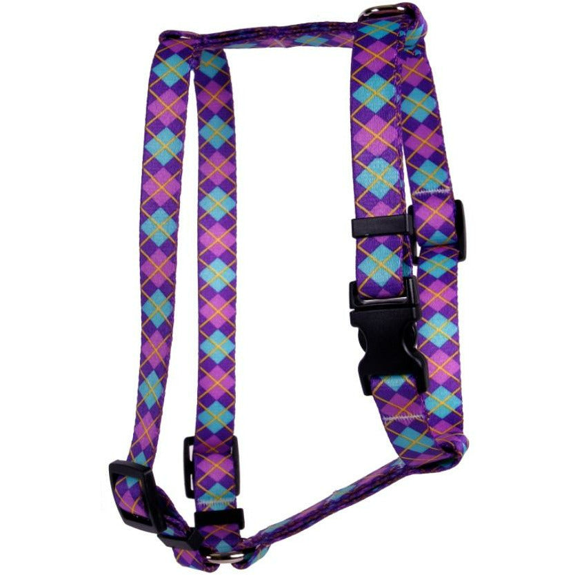 Yellow Dog Design - Roman Dog Harness, Purple Argyle