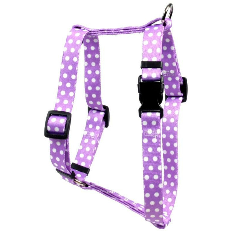 Yellow Dog Design - Roman Dog Harness, Purple Polka Dot