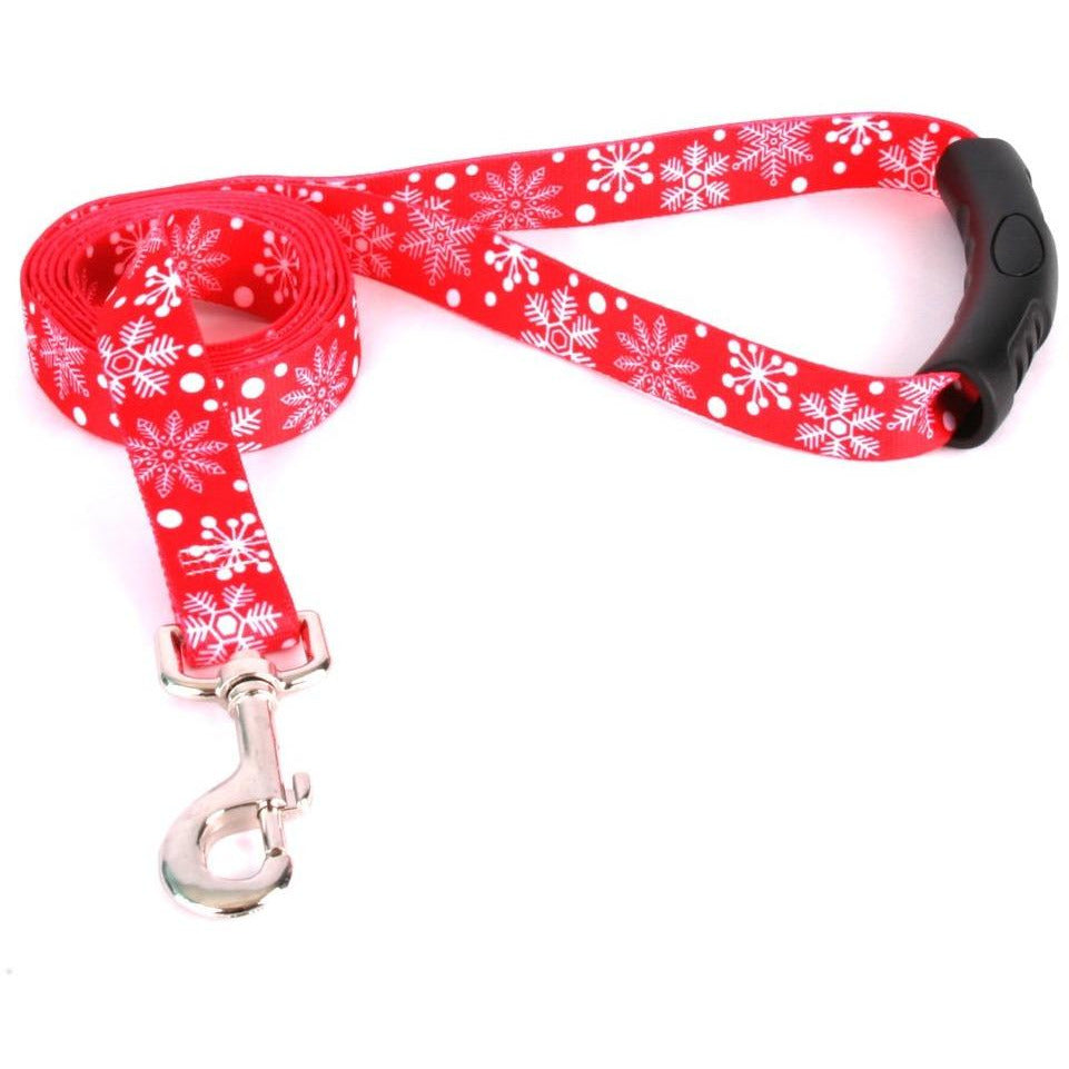 Yellow Dog Design - EZ-Grip Holiday Red Snowflakes Leash